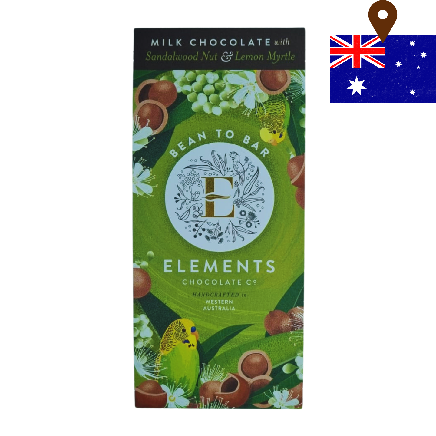 Elements Milk Chocolate w/ Sandalwood Nut and Lemon Myrtle 80g