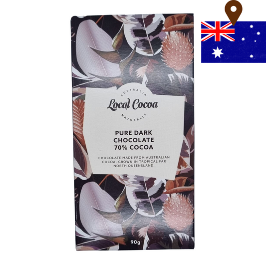 Local Cocoa Pure Dark Chocolate 70% Cocoa 90g