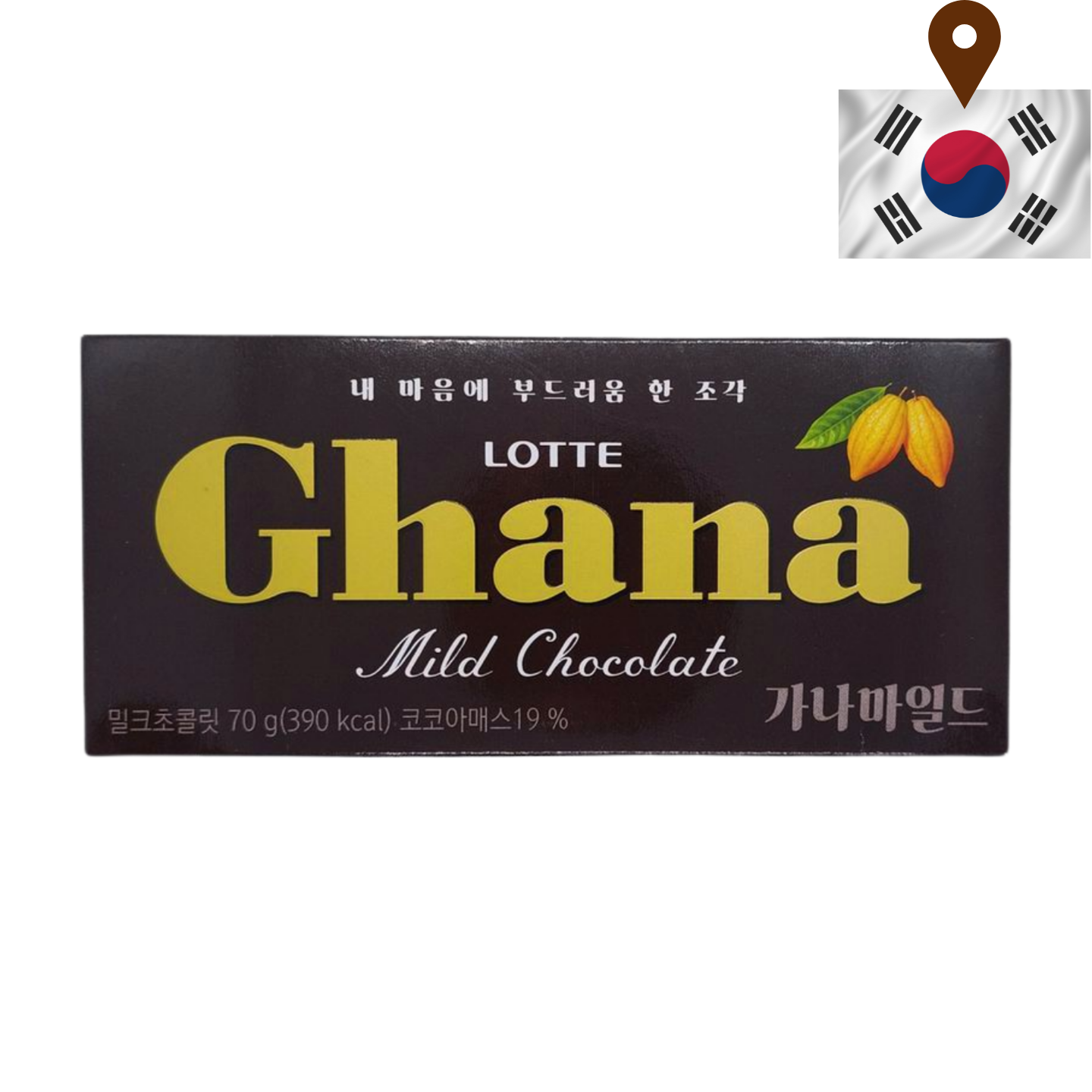 Lotte Ghana 19% Mild Chocolate 70g Block