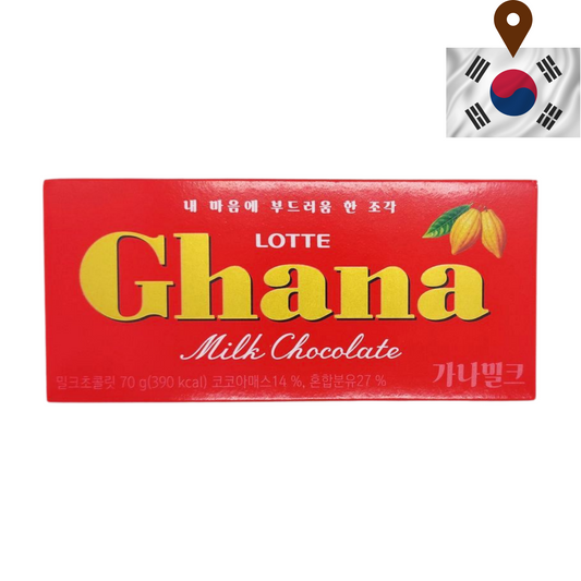 Lotte Ghana 14% Milk Chocolate 70g Block