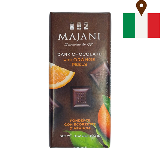 Majani - Dark Chocolate with Orange Peels 100g Block