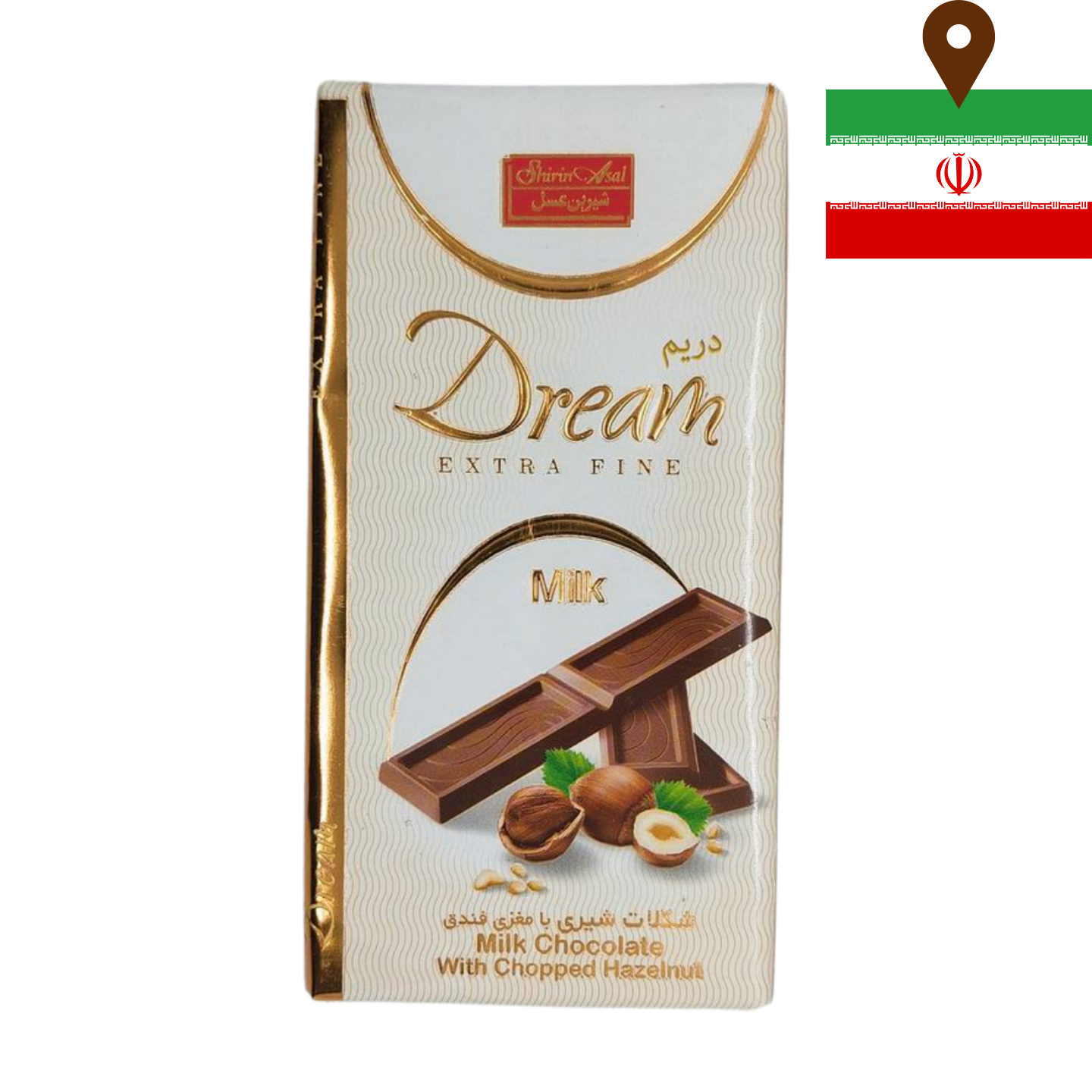 Shirin Asal - Milk Chocolate w/ Chopped Hazelnut 60g Block